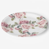 Modern Chic Elegant Romantic Pink Rose Wedding Papieren Bordje (Gekanteld)