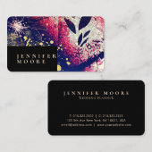 Modern Chic Elegant Roos Gold Burgundy Abstract Visitekaartje (Voorkant / Achterkant)