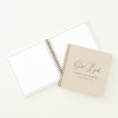 Modern Chic Elegant Sandy Beige Wedding Guest Book Notitieboek (Binnen)