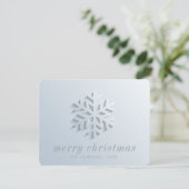 Modern Chic Elegant Snowflake Feestdagenkaart (Staand voorkant)