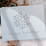 Modern Chic Elegant Snowflake Feestdagenkaart<br><div class="desc">Het ontwerp bestaat uit een moderne en schitterende sneeuwvlok Beschikbaar hier: http://www.zazzle.com/store/selectpartysupplies</div>