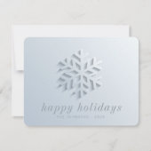 Modern Chic Elegant Snowflake Feestdagenkaart (Voorkant)