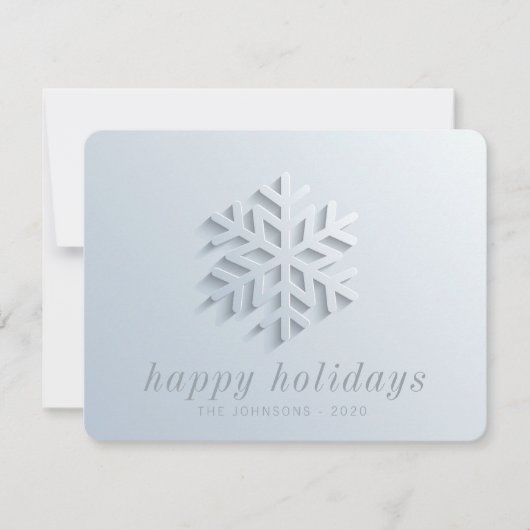 Modern Chic Elegant Snowflake Feestdagenkaart (Voorkant)