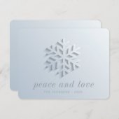 Modern Chic Elegant Snowflake Feestdagenkaart (Voorkant / Achterkant)