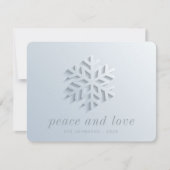 Modern Chic Elegant Snowflake Feestdagenkaart (Voorkant)