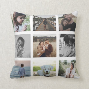 Modern Chic Family Photo Collage Keepomwille Trend Kussen