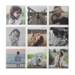 Modern Chic Family Photo Collage Keepomwille Trend Tegeltje<br><div class="desc">Eenvoudige en moderne,  minimalistische fotocollage-tegel in een Instagram-vriendelijk fotoraster. Perfect als een familiebelang,  een zoet geheugen voor je bijen,  of een schat geschenk voor grootouders.</div>