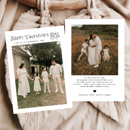 Modern Chic Family Photo Happy Valentines Day Feestdagenkaart