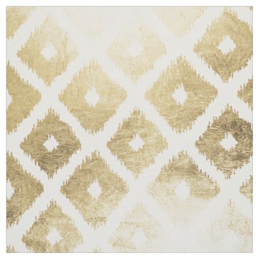 Modern chic faux gold leaf ikat patroon stof (Swatch)