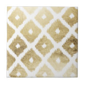 Modern chic faux gold leaf ikat patroon tegeltje (Voorkant)