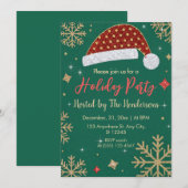 Modern Chic Feestelijke Gouden Sneeuwvlokken Vakan Kaart (Voorkant / Achterkant)