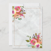 Modern Chic Floral Copper Marble Vrijgezellenfeest Kaart (Achterkant)
