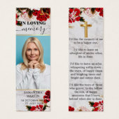 Modern Chic Floral Memorial Funeral Bladwijzer Mini Visitekaartjes (Voorkant /achterkant)