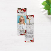 Modern Chic Floral Memorial Funeral Bladwijzer Mini Visitekaartjes (Bureau)