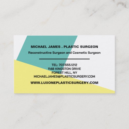 Modern Chic Floral Model, plastische chirurg/chiru Visitekaartje (Achterkant)