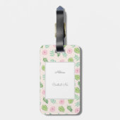 Modern Chic Floral Monogram Bagagelabel (Achterkant verticaal)