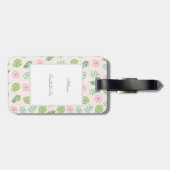 Modern Chic Floral Monogram Bagagelabel (Achterkant horizontaal)