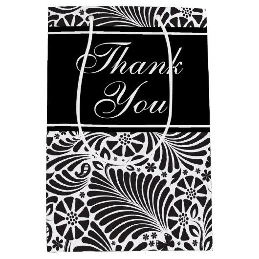 Modern Chic Floral Pattern - Gepersonaliseerd Medium Cadeauzakje (Voorkant)