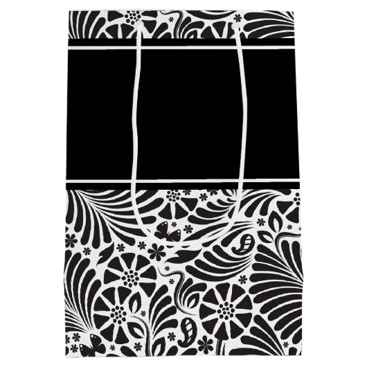 Modern Chic Floral Pattern - Gepersonaliseerd Medium Cadeauzakje (Achterkant)