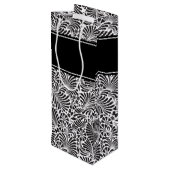Modern Chic Floral Pattern - Gepersonaliseerd Wijn Cadeautas (Achterkant Gekanteld)