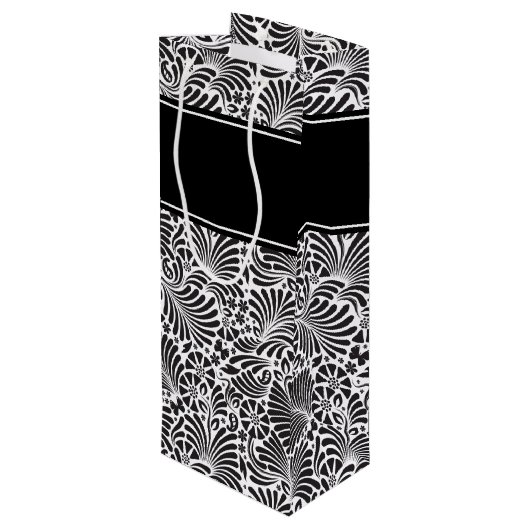 Modern Chic Floral Pattern - Gepersonaliseerd Wijn Cadeautas (Achterkant Gekanteld)