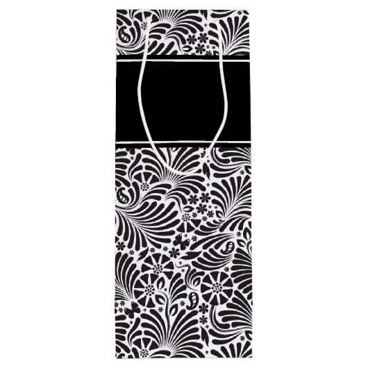 Modern Chic Floral Pattern - Gepersonaliseerd Wijn Cadeautas (Achterkant)