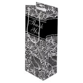 Modern Chic Floral Pattern - Gepersonaliseerd Wijn Cadeautas (Voorkant Gekanteld)