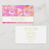*~* Modern Chic Floral Pattern Girly Beauty Spa Visitekaartje (Voorkant / Achterkant)