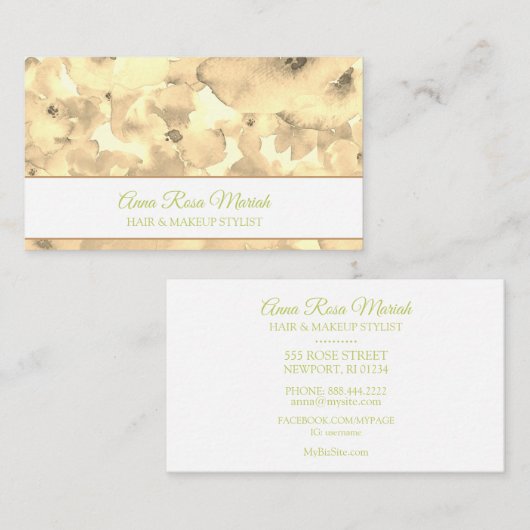 *~* Modern Chic Floral Pattern Girly Spa Beauty Visitekaartje (Voorkant / Achterkant)