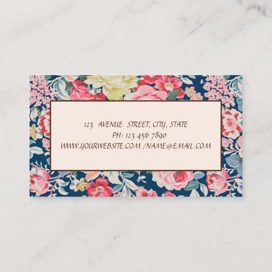 Modern Chic Floral Visitekaartje (Achterkant)