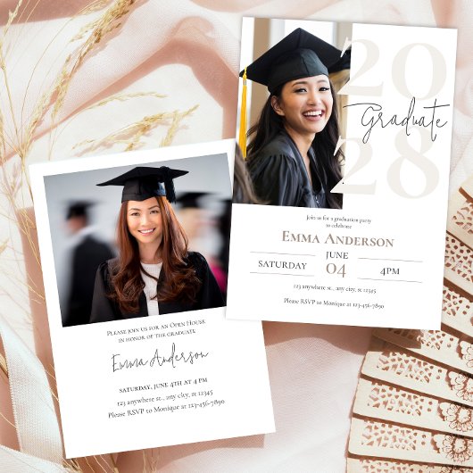 Modern Chic Foto's Afstuderen Kaart