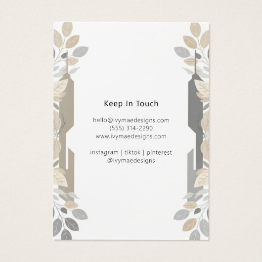 Modern Chic gebladerte gebouwen ontwerp Kaart (Achterkant)