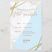 Modern Chic Geometric Gold Marble Blue 5.5x8.5 Flyer (Voorkant)