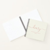 Modern Chic Girly Trendy Script Persoonlijk Dagboe Notitieboek (Binnen)