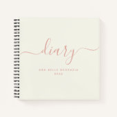 Modern Chic Girly Trendy Script Persoonlijk Dagboe Notitieboek (Voorkant)