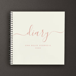 Modern Chic Girly Trendy Script Persoonlijk Dagboe Notitieboek