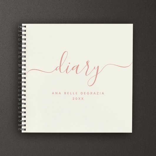 Modern Chic Girly Trendy Script Persoonlijk Dagboe Notitieboek