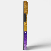 Modern chic glam gouden paarse glitter monogram Case-Mate iPhone case (Achterkant / Rechts)