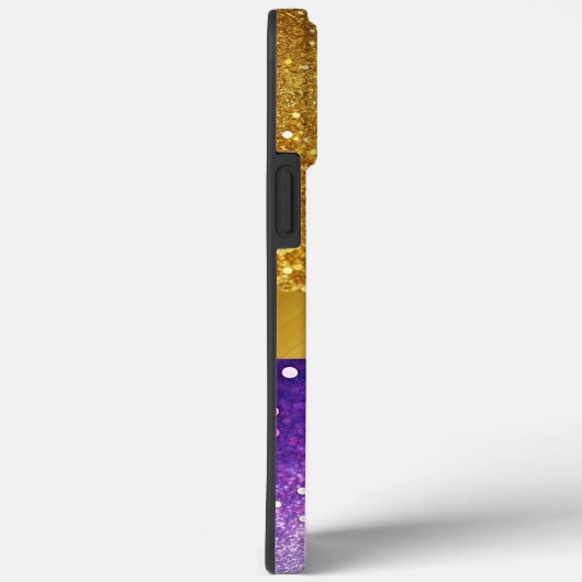Modern chic glam gouden paarse glitter monogram Case-Mate iPhone case (Achterkant / Rechts)