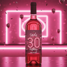 Modern Chic Glam Metallic Neon Pink 30th Birthday