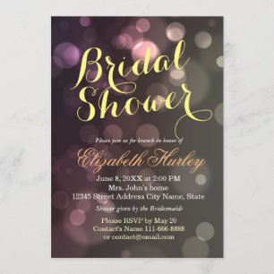 Modern Chic Glitter Bokeh Bridal Shower Kaart