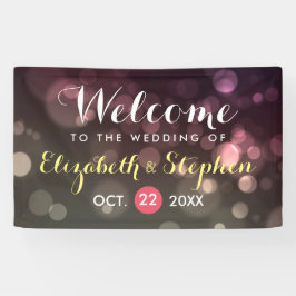 Modern Chic Glitter Bokeh Sparkle Wedding Banner