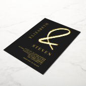 Modern chic gold ampersand noemt foto bruiloft folie uitnodiging (Gedraaid)