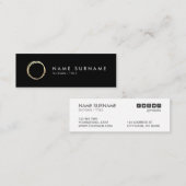 Modern Chic Gold Circle Black Mini Visitekaartje (Voorkant / Achterkant)