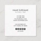 Modern Chic Gold Circle Blauwgroen vierkant Visite Vierkante Visitekaartje (Achterkant)