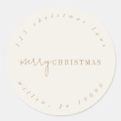 Modern chic | Gold Circular Return-adres Ronde Sticker (Voorkant)