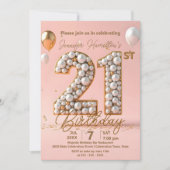 Modern Chic Gold en Soft Pink 21e verjaardag Kaart (Voorkant)