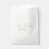 Modern Chic Gold en White Love en Bedankt Bruiloft Bedankzakje (Voorkant)