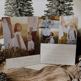 Modern chic | Gold Family Photo Jaar in de Review Feestdagenkaart