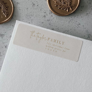 Modern chic   Gold Family Return Adres Label